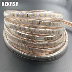 Kzkrsr SMD 3014 Светодиодные ленты света 120 светодиодный s/M IP67 водонепроницаемая лента со светодиодными лампами, веревки с подсветкой для