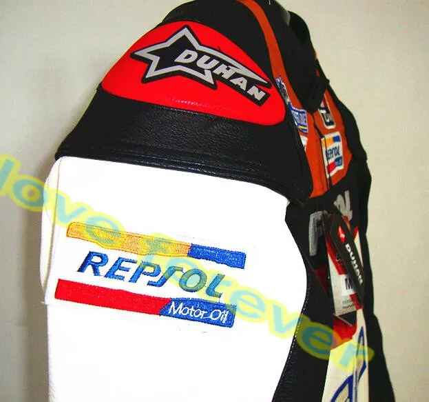 DUHAN moto GP moto rcycle REPSOL гоночная кожаная куртка VS02 оранжевый синий M L XL XXL 3XL хорошая кожа pu Сделано высокое качество Топ serv