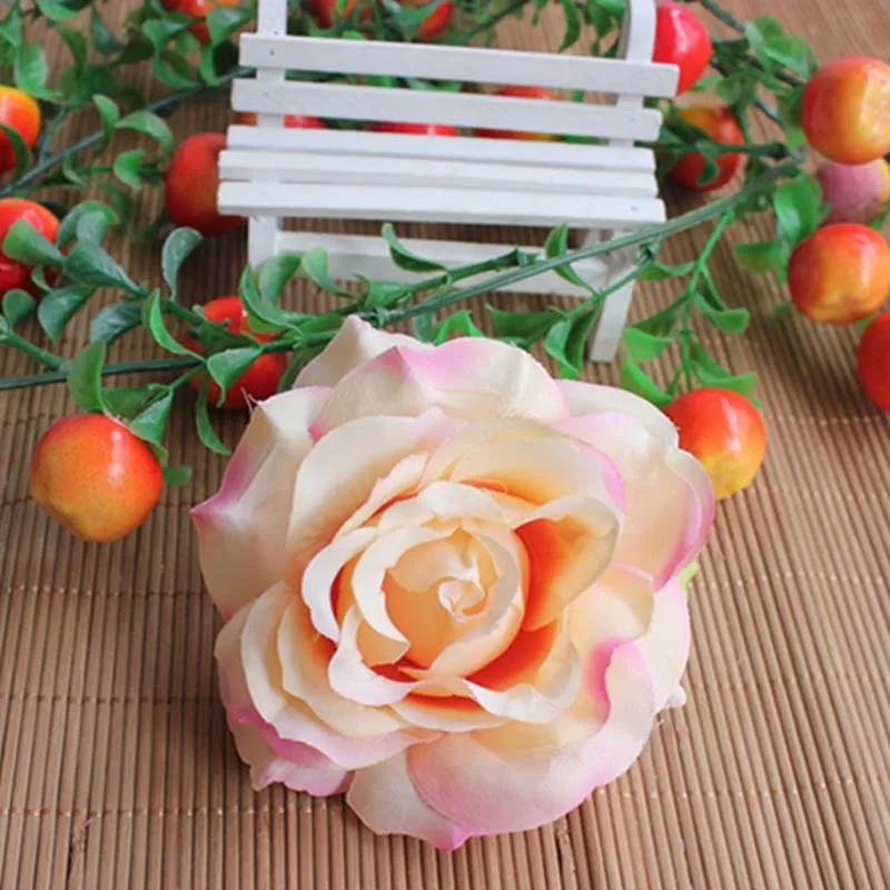 10CM Head,16PCS Large Fake Flowers Heads Multicolor Artificial Silk