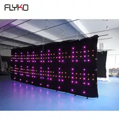 2X6 м P180mm удивительное шоу programmble led видео мерцающий занавес ткань для проекции светодиодного видео