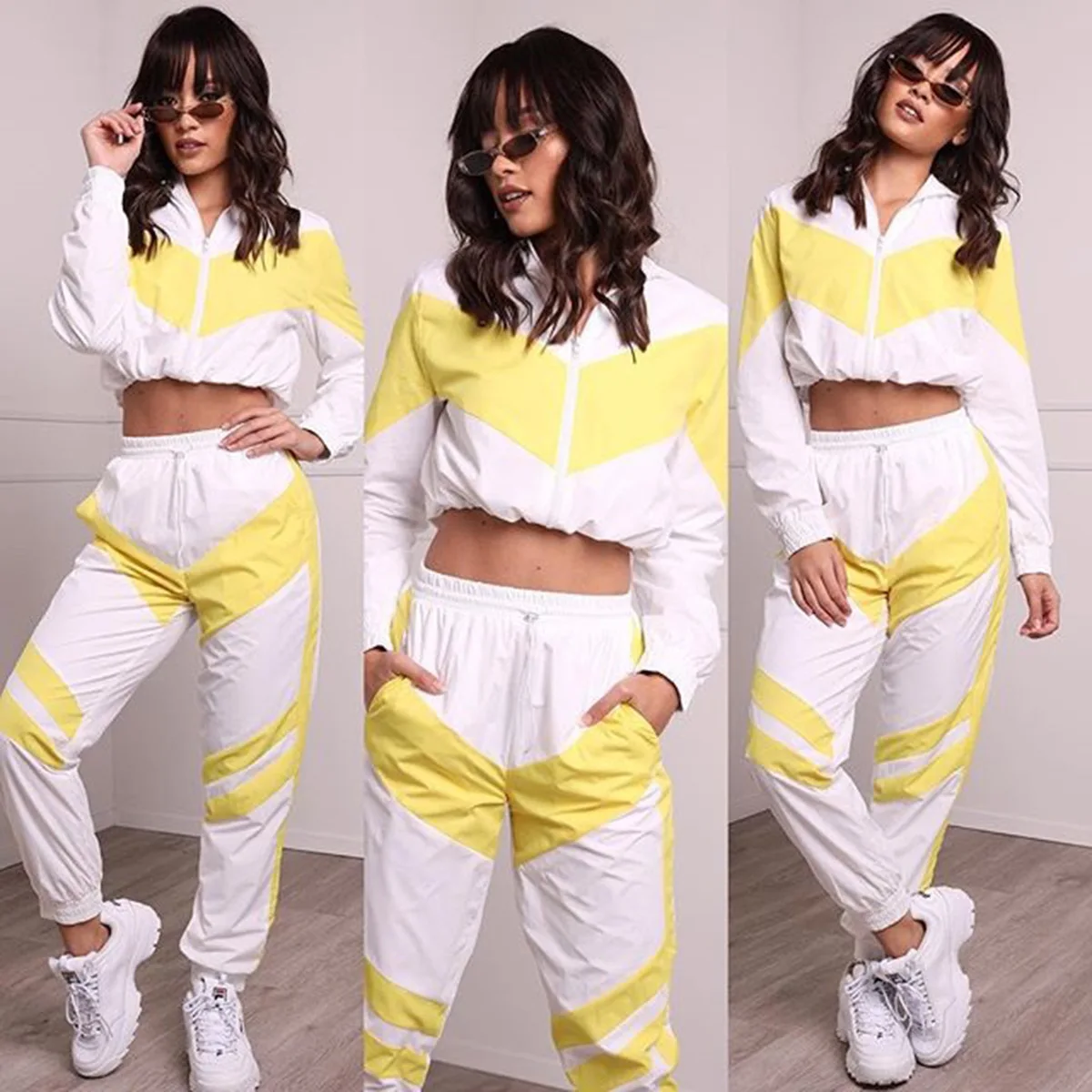 Womens yellow jogging suit Clearance
