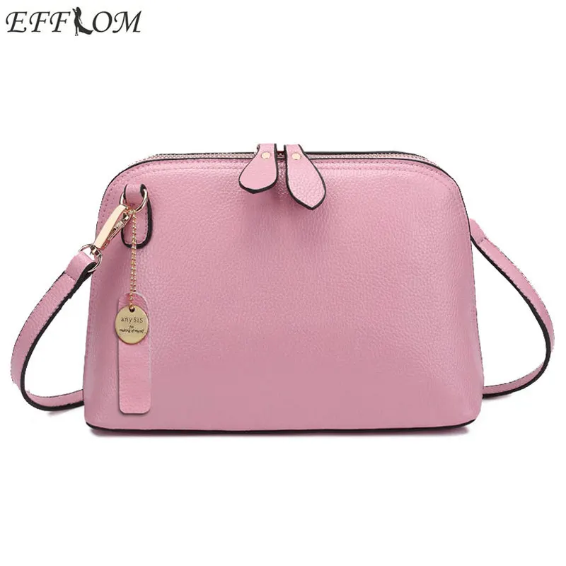 

Fashion Women Small Crossbody Bags Genuine Leather Candy Color Summer Shell Shoulder Bags for Girls Pink Sling Messenger Bag