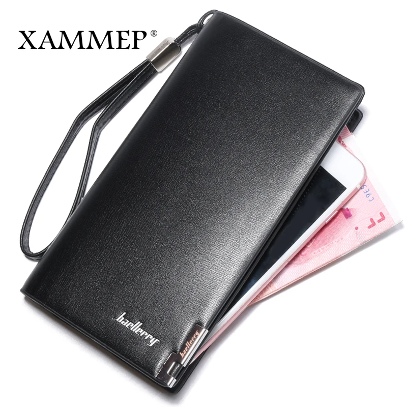 

Men Wallet Men Purese Long Wallet Card Holder Coin Pocket Phone Pocket Brand Men Bags Case With Zip Pu Leather Big Capacity