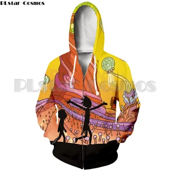 

PLstar Cosmos Men Women Autumn/Spring Zipper Hoodie Hooded Sweatshirt Rick and Morty 3d Printed Zipper Hoodies Pullover 5XL