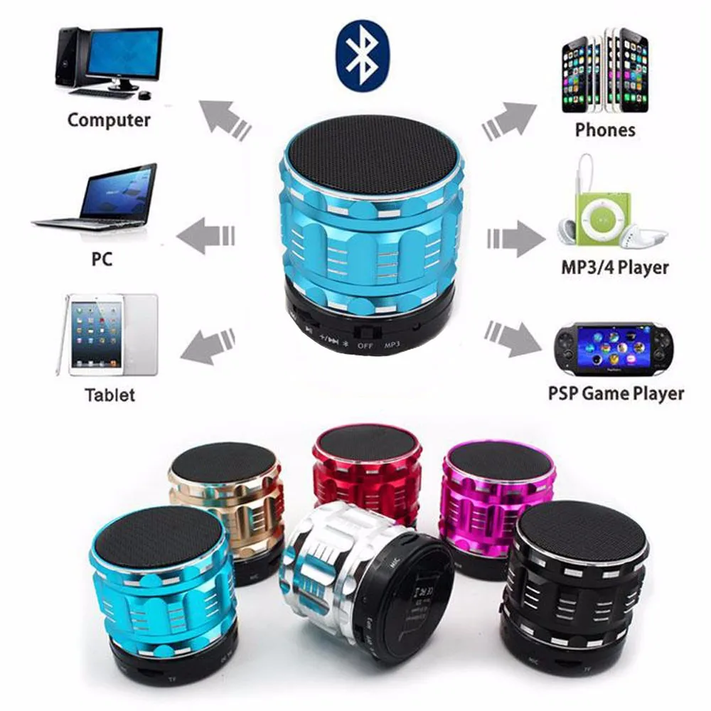 

Portable Mini Bluetooth Speaker Wireless Super Bass Smart Speakers Handsfree Calls With Mic Support TF Card