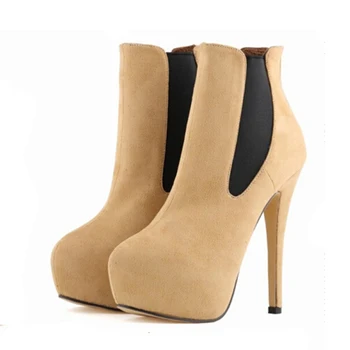 

Nice Fashion Shoes Dongkuan high-heeled Shoes With Thin Women Suede Boots Waterproof Cloth Wind Nightclub Big Yards 25-61 W881