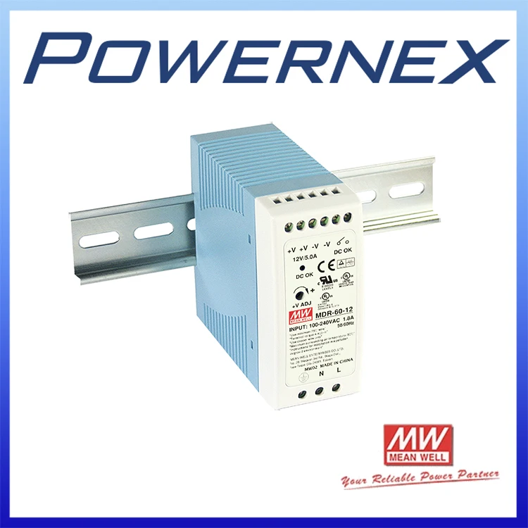 

[PowerNex] MEAN WELL original MDR-60-12 12V 5A meanwell MDR-60 12V 60W Single Output Industrial DIN Rail Power Supply