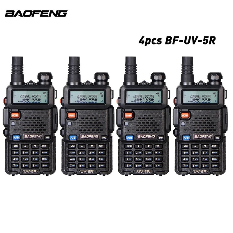 4 шт./лот обновленная версия Baofeng UV-5R портативная двухсторонняя рация 128CH VHF/UHF 136-174/400-520 МГц трансивер