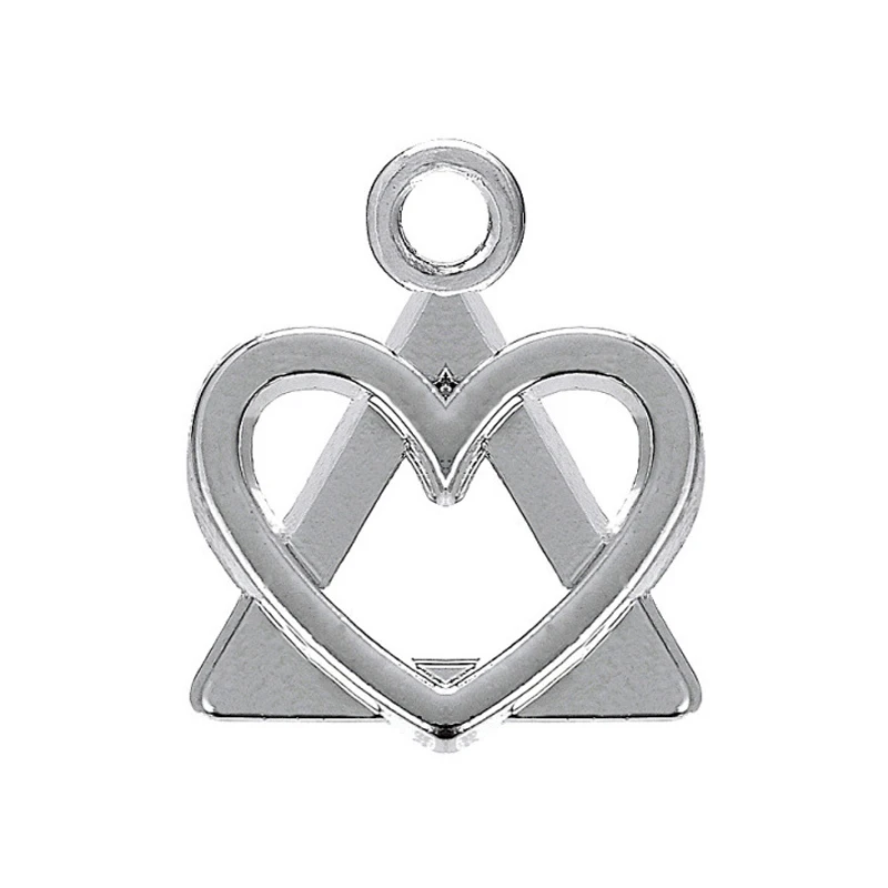 

RAINXTAR Rhodium Color Adoption Symbol Alloy Charms Heart Triangle DIY Charms 16*18mm 50pcs AAC1842