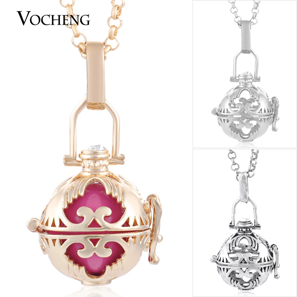 

10 шт./лот оптовая продажа Vocheng гармонии перезвон Ожерелье 3 Цвета меди с цепочкой из нержавеющей стали VA-197 * до 10 лет, бесплатная доставка