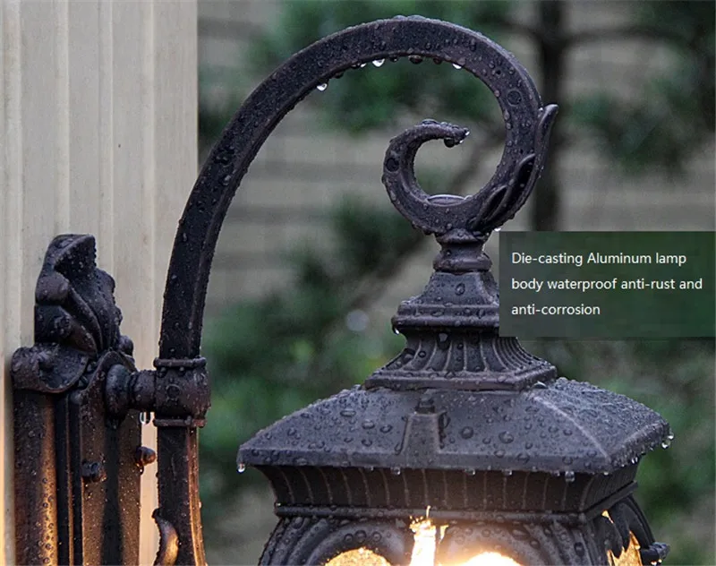 Ретро наружные Настенные светильники водонепроницаемый светодиодный крыльцо настенные бра лампа сад балкон Декор алтаря алюминиевые светильники