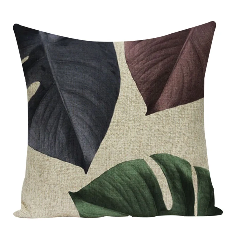Декоративная наволочка для подушки с изображением растения монстеры, зеленые, новинка, наволочка для подушки, льняная, кактус, чехол для автокресла, подушки на заказ - Цвет: L282-20