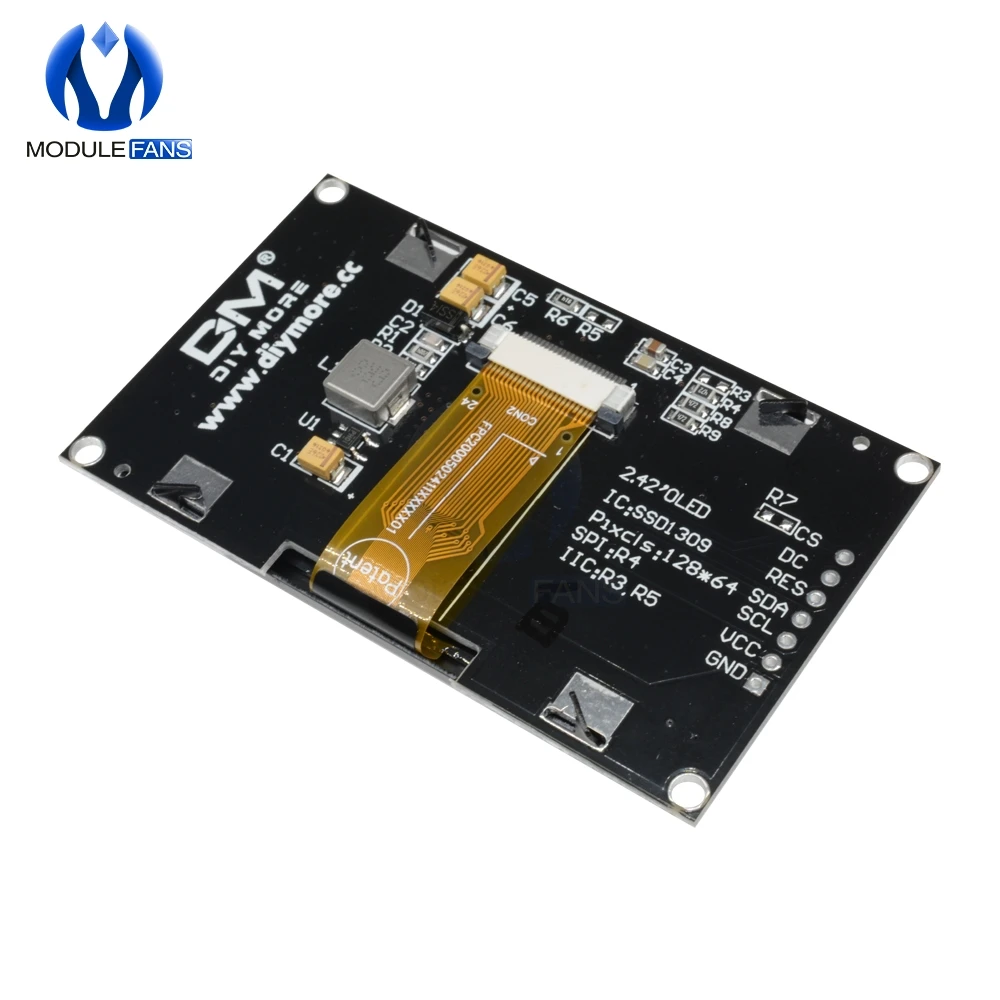 Синий 2 42 "цифровой ЖК экран 12864 128X64 OLED модуль дисплея C51 плата для Arduino SSD1309 STM32