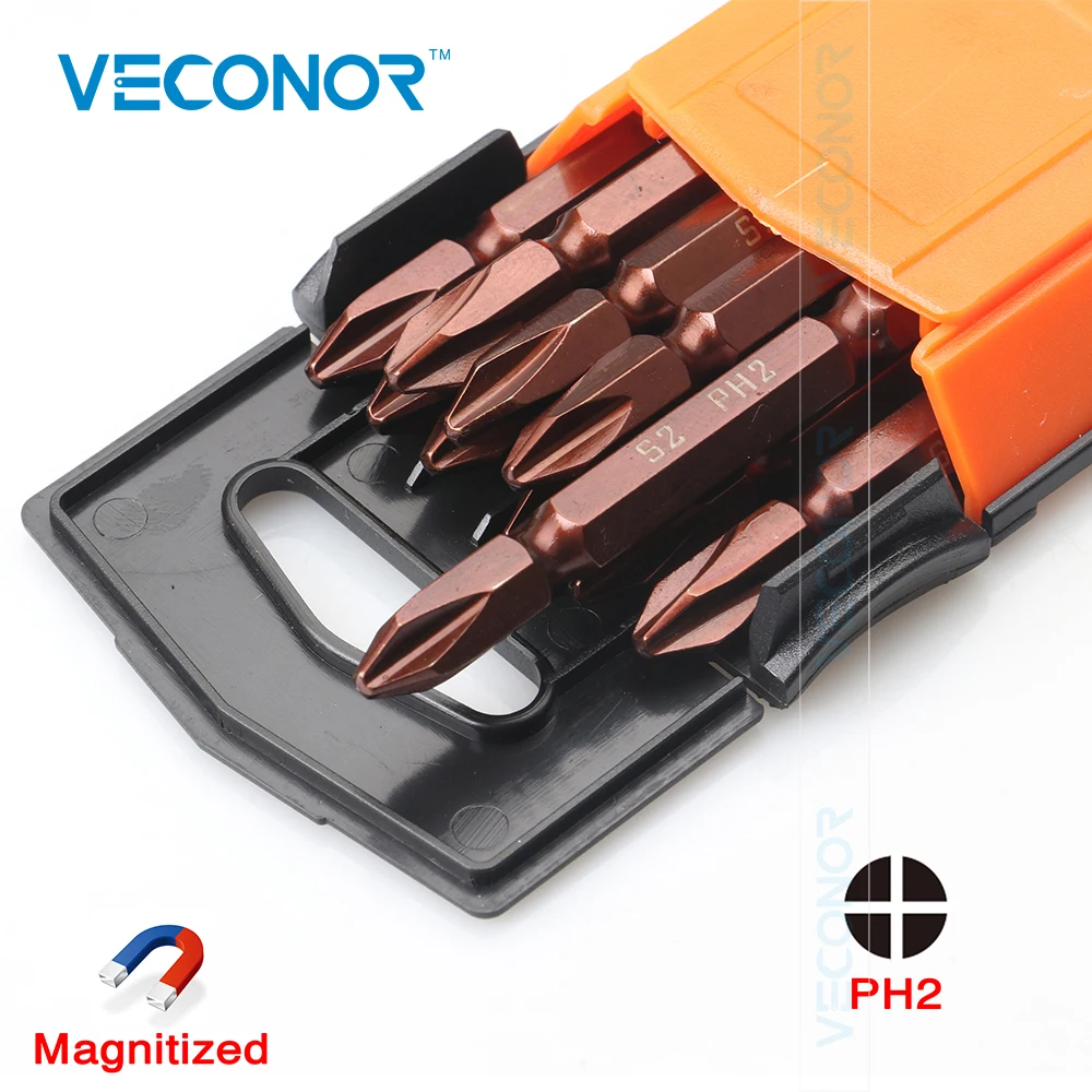 Veconor 10 шт. 65 мм Магнитный двойной конец PH2 Philips набор отверток S2 сталь|s2 steel|screwdriver bit