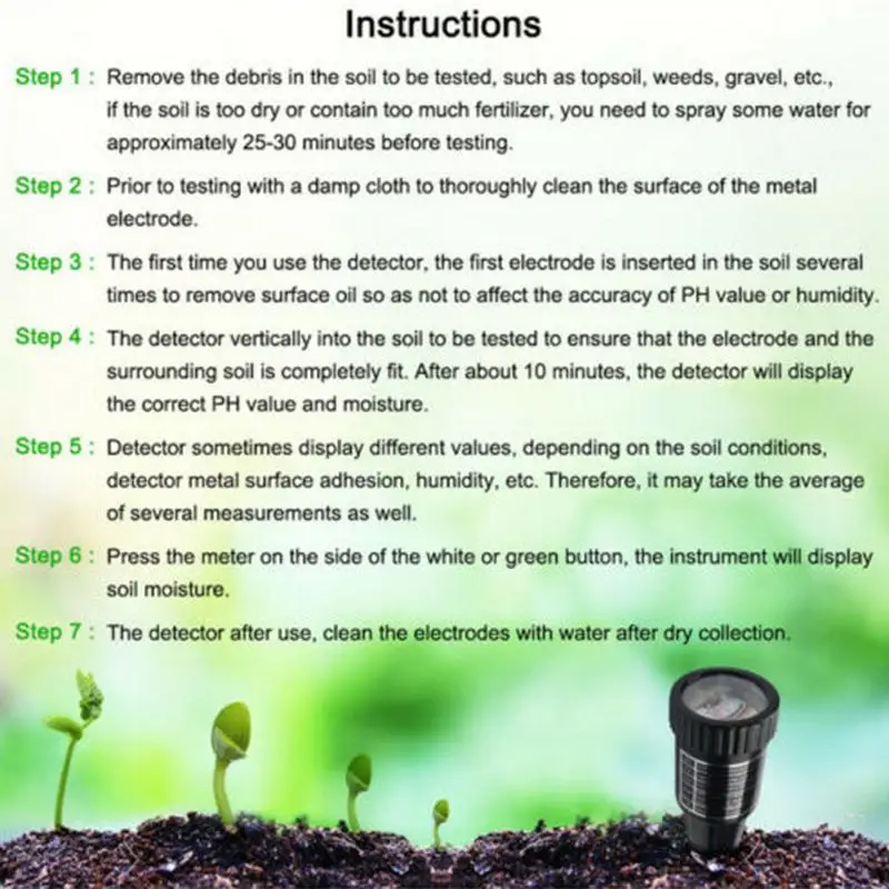 PH тестер влажности почвы измеритель влажности детектор садовое растение, цветок инструмент тестирования