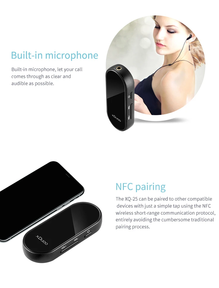 XDUOO XD-25 портативный bluetooth 5,0 усилитель для наушников Поддержка NFC PC USB DAC