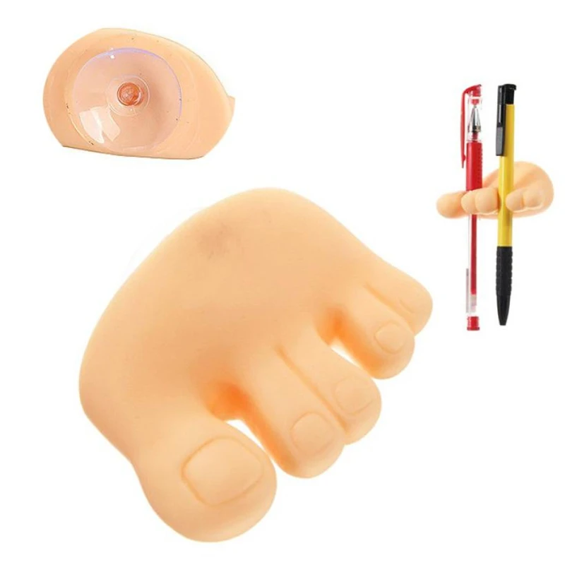 New Creative Funny Cute Toe Foot Shaped Pen Pencil Toothbrush Holder Stand Mount Seat Rack Wear-resistant Durable Easy Use C030103