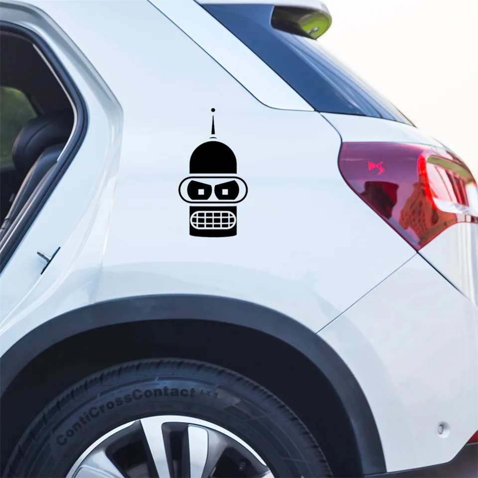 Bender Face Cartoon Fashion Car Styling Stickers Decals Vinyl Creative Car Body Wall Window Toilet Stickers Funny 8.2cm15 (5)
