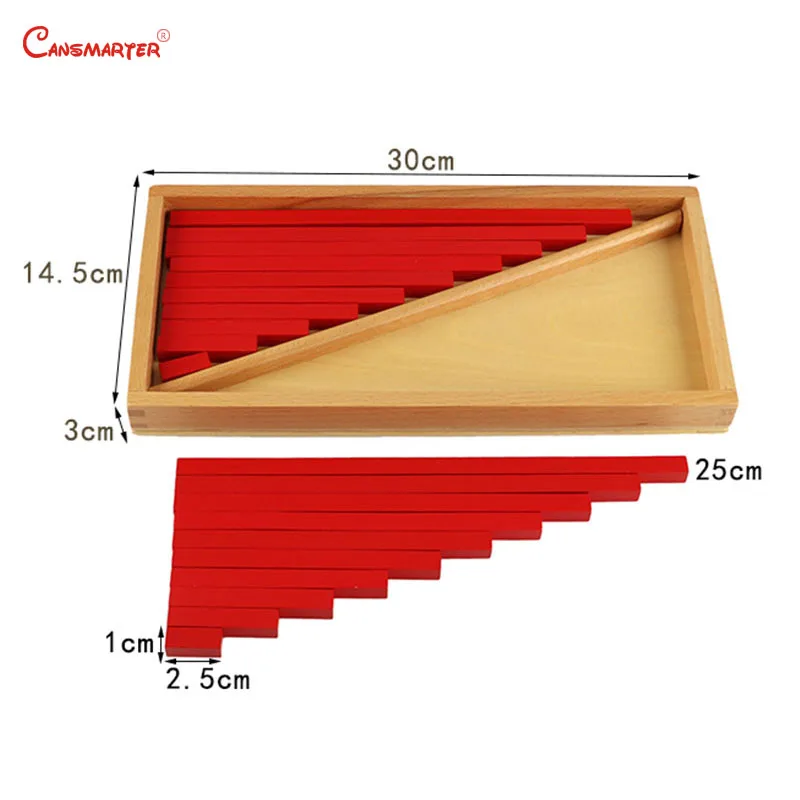 Математические числовые стержни Мини красные палочки коробка монтессори игрушка раннее образование домашние игры количество упражнения математические материалы MA002-35