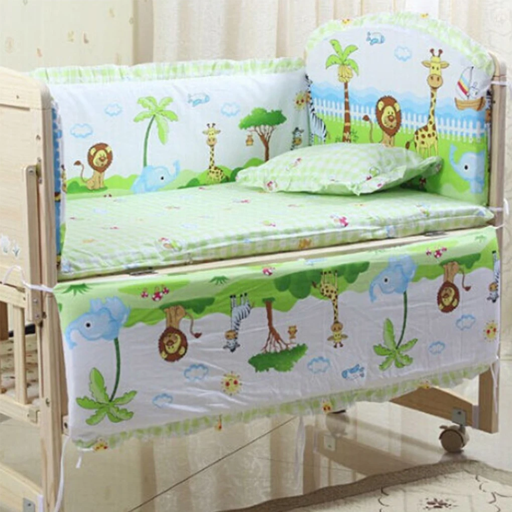 

5PCS/SET Baby bedding sets 100% cotton baby bedclothes Cartoon crib bedding set include pillow bumpers mattress Newborn Crib