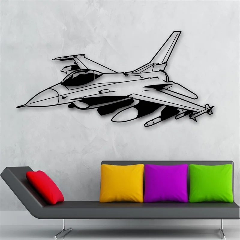 

Wall Sticker Vinyl Decal Fighter Plane Jet Aircraft Military War Nursery