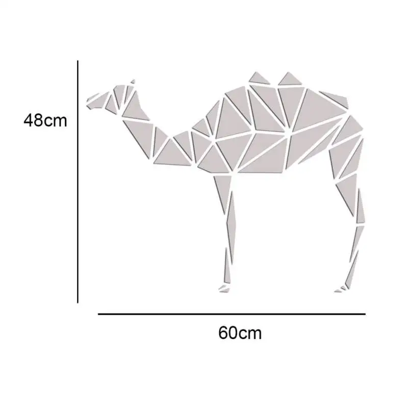 Акриловое кристаллическое зеркало наклейки Трехмерные экологические наклейки на стену геометрические верблюжьи Стикеры для украшения дома