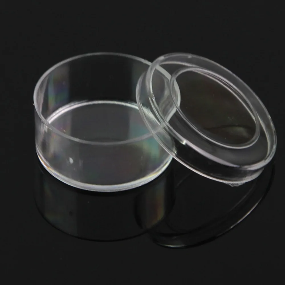 

Clear Plastic 12 Small Round Cylindrical Containers Jewelry Storage Box Beads DIY Home Storage Tools