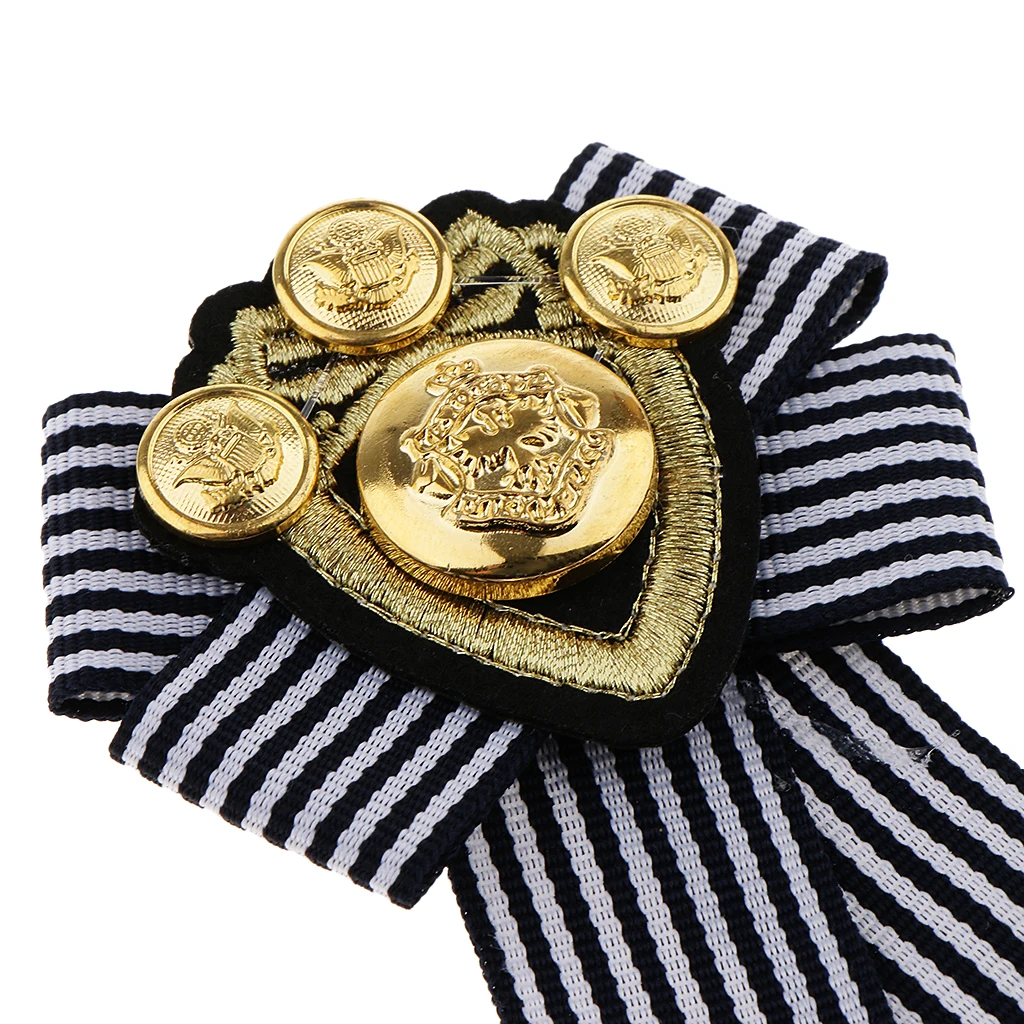 3 Pieces Pre-tied Bowknot Brooch Striped Fabric Bow Tie Men Wome Badge