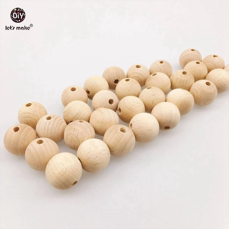 50 шт. деревянные бусины прорезыватели из бука 20 мм|baby teether|teether babybaby teether wood |