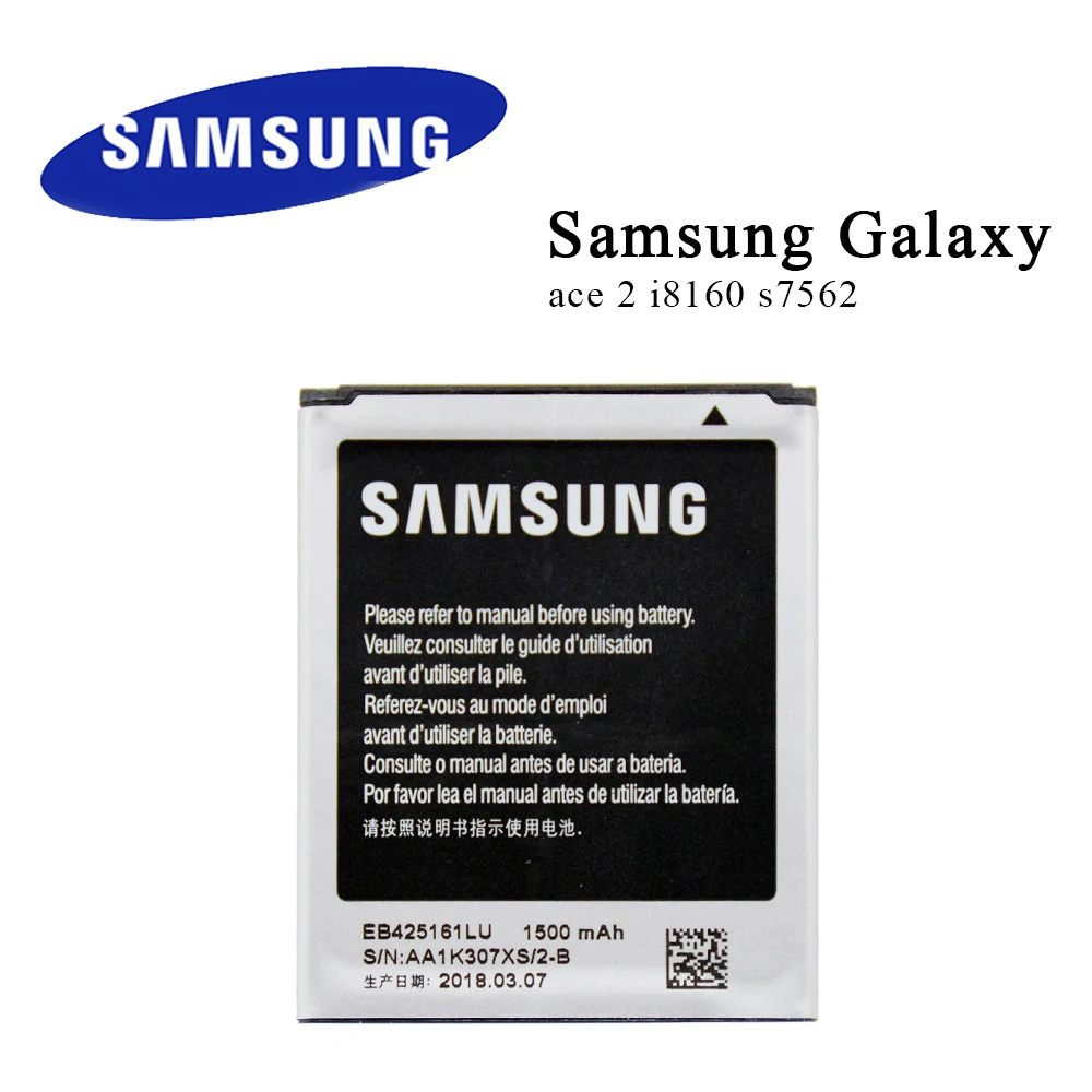 Оригинальный аккумулятор EB425161LU для Samsung Galaxy S Duos S7562 S7566 S7568 i8160 S7582 S7560 S7580 i739 T59 J1 Mini