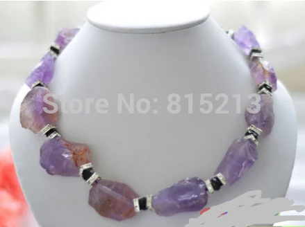 

N1509 Nature 18" purple crude ore Amethyst agate bead necklace N Discount (A0325)