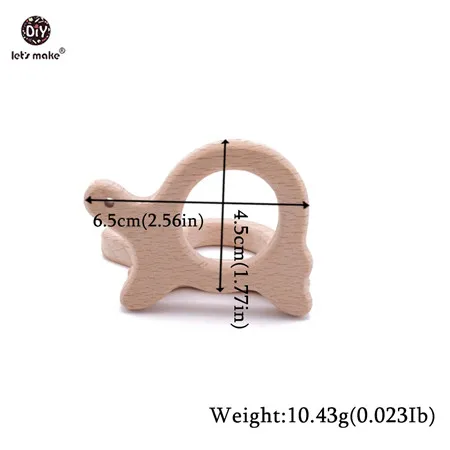 Let's Make 1PC Baby Teether Animal Wood Rings Elephant Camera Heart BPA Free Wooden Teether Nursing Accessorie Teething Toys tortoise