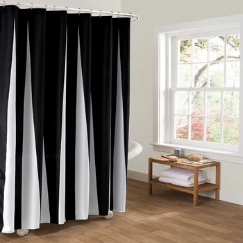 

1.8*1.8m Polyster High Quality Black White Geometric Bathroom Shower Curtain Waterproof Shower Curtain Bathroom Decoration