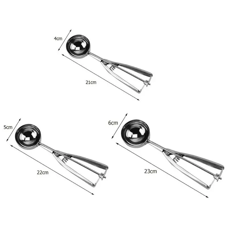 Ложка из нержавеющей стали совок для мороженного картофеля арбуза Желе Йогурт печенье Весенняя ручка Совок Кухонные аксессуары