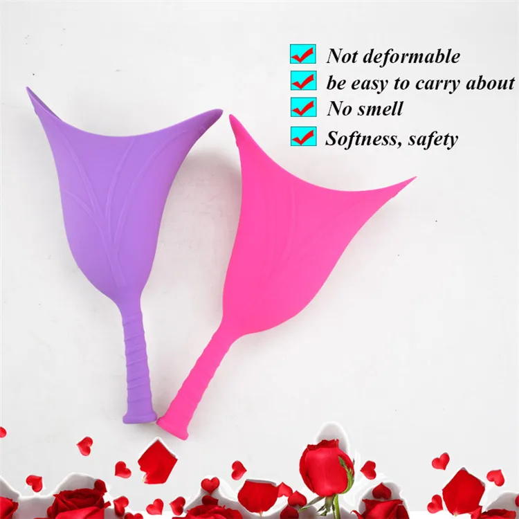 

Female travel emergency lady standing soft silicone urinal collapsible portable funnel urinal girl woman mobile toilet urination