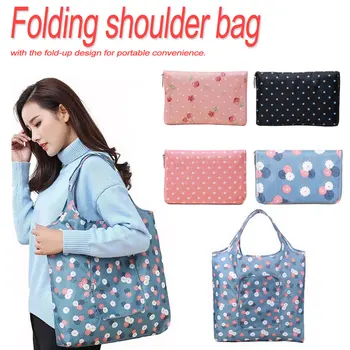 

Foldable Flower Print Handy Shopping Bag Reusable Tote Pouch Recycle Storage Bag