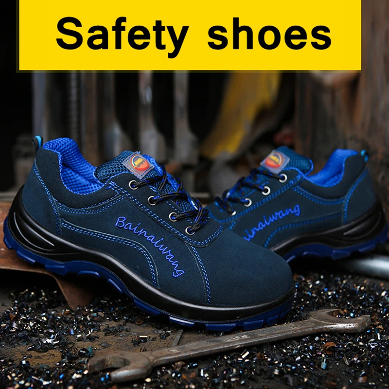 Для Мужчин's Сталь носком Кепки рабочие ботинки Для Мужчин's Сталь головы прокол безопасная обувь нескользящие анти-разбив Повседневное защитный обувь