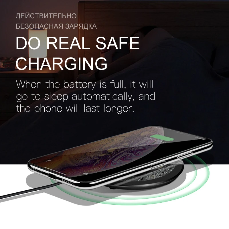 IONCT 10 Вт Qi Беспроводное зарядное устройство для iPhone X XR XS Max 8 видимых usb зарядных