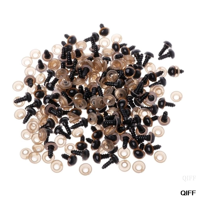 

100pcs 12mm Plastic Safety Eyes For Bear Stuffed Toys Animal Puppet Dolls Craft Making DIY Accessories With Washers May06