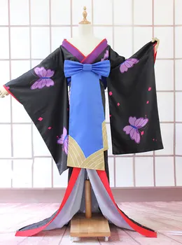 

Free Shipping Anime Kobayashi san Chi no Maid Dragon Cosplay Costumes Lukeya Cosplay Kimono Black Printing New Year Dress