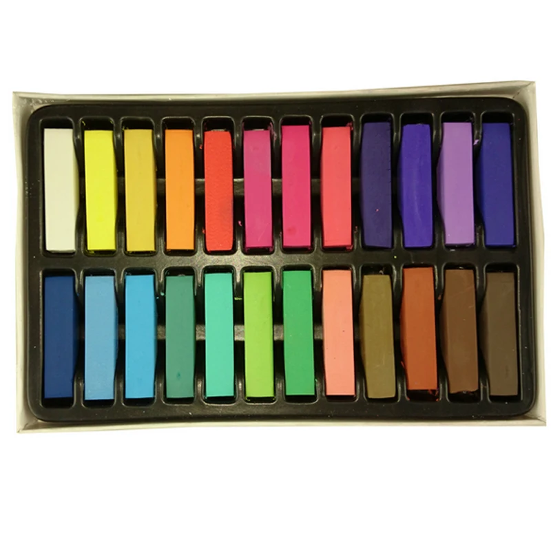 Hot Sale 24 Colors Temporary Hair Chalk Set Soft Hair Crayons Chalk Pastel Painting Professional Blue Hair Dye Coloured Hair Dye Hot Sale 24 Colors Temporary Hair Chalk Set Soft Hair Crayons Chalk Pastel Painting Professional Blue Hair Dye Coloured Hair Dye