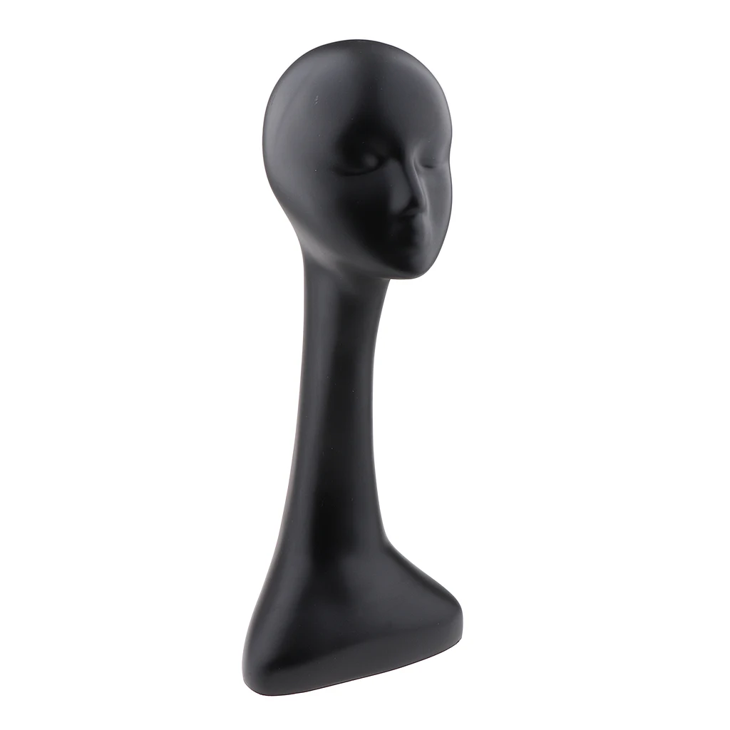 

Top Quality MANNEQUIN MANIKIN HEAD MODEL w/ Long Neck, Designed for Displaying and Trimming Wigs/Hairpiece/Toupee (Black)