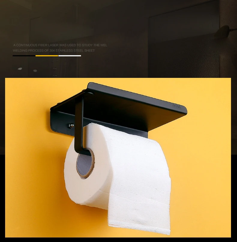 Matte-Black-Toilet-Paper-Holder-Wall-Mount-Tissue-Roll-Hanger-304-Stainless-Steel-Bathroom-Accessories-(5)