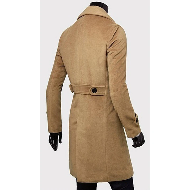 Zogaa модные зимние осенние мужские тренчи длинное приталенное пальто куртка ветрозащитные пальто Модная Верхняя одежда Топы мужское шерстяное пальто