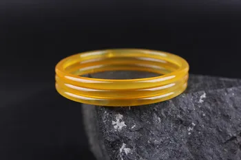 

Brazil pure natural agate bracelet female models yellow very thin ice girl cb40#