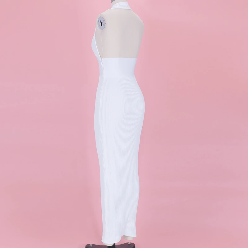 Ocstrade, рождественское Длинное Макси Бандажное платье для женщин, плюс размер,, сексуальное с открытой спиной, вискозное белое Бандажное платье с бесплатной доставкой