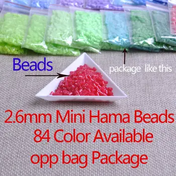 

EVA 1 Lot= 10Bags Set 2.6mm Mini Hama Artkal Beads 530Beads/Bag 84 Colors Available Perler Fuse Beads Activity