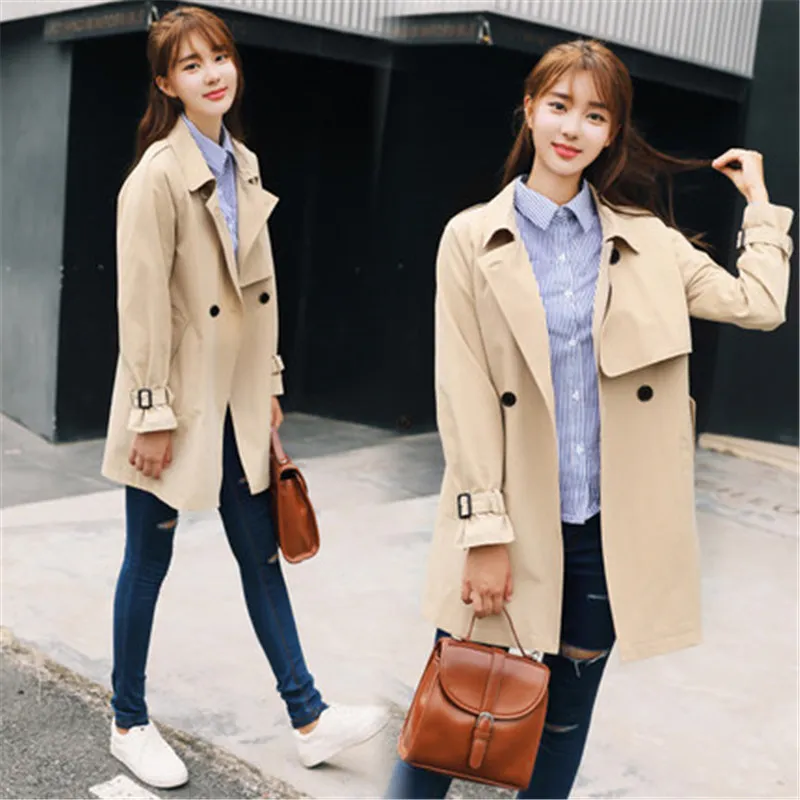 Solide Automne De Paragraphe Blue Trench Femelle À Tranchée 2019 Court Manches Deep Mode blue khaki Chic coats Longues V533 Printemps Hauts armygreen Femmes Survêtement PAPSwCq