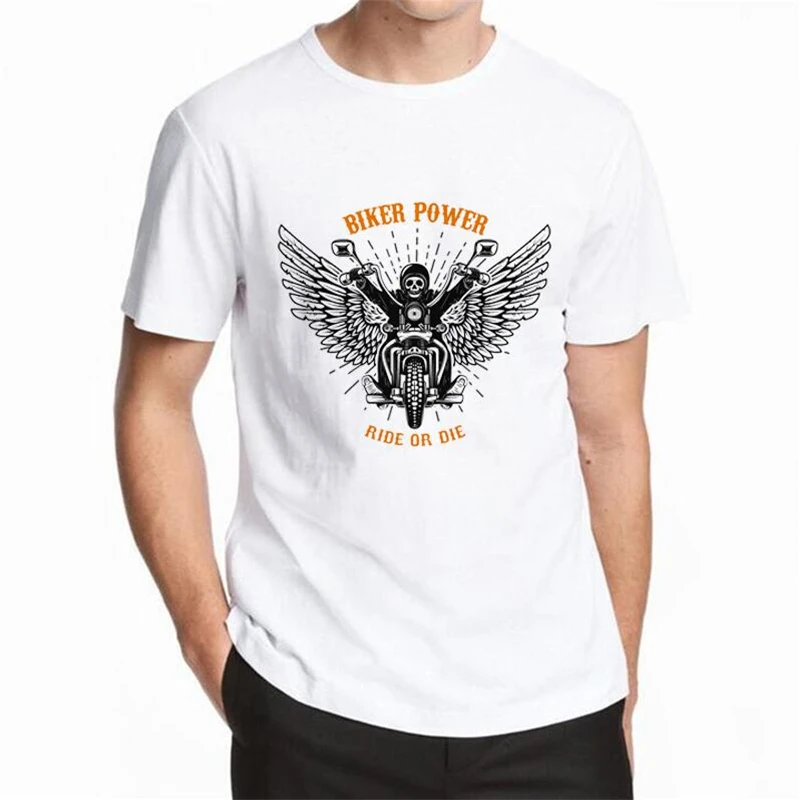 

Summer brand men's T-shirts motorcycle printing cotton t shirt men fashion O-Neck short-sleeved Tops Tees men plus size 5XL