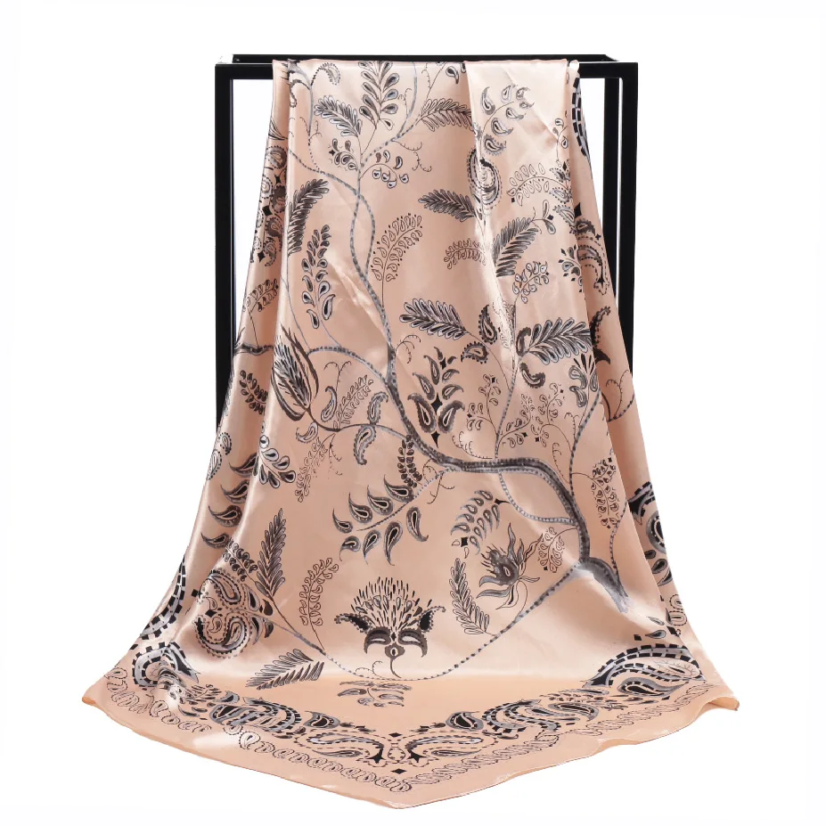 

New Arrival Fashion Women soft satin brand scarf / tree Printed quare silk scarves 90cm / Gifts Wholesale